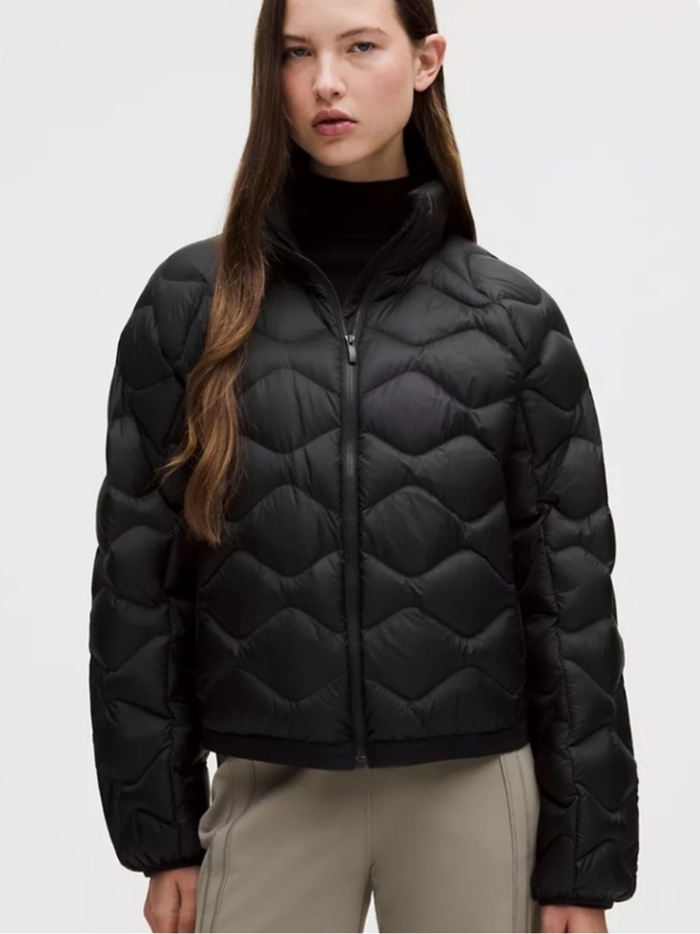 lululemon athletica Midnight Black Featherweight  Down Quilted Puffer Jacket